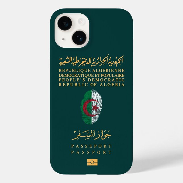 Algerien Reisepass Print Souvenir Case-Mate iPhone 14 Hülle (Rückseite)