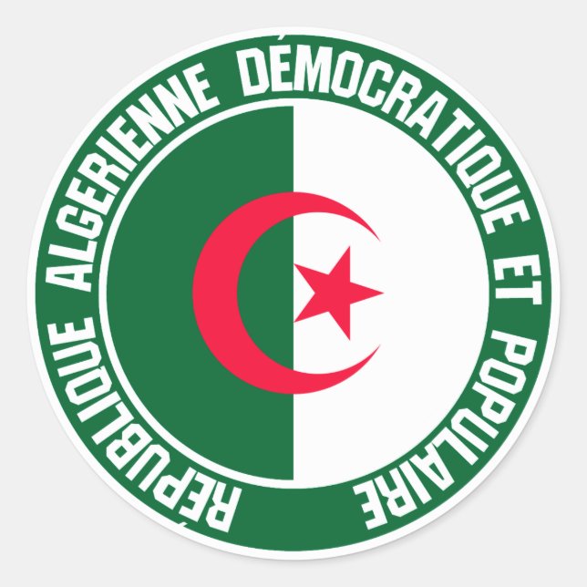 Algerien-RundEmblem Runder Aufkleber (Vorderseite)