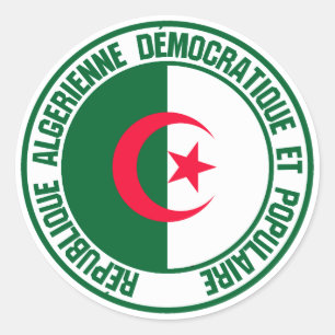 Algerien-RundEmblem Runder Aufkleber