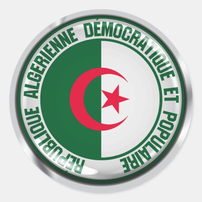 Algerien-RundEmblem Runder Aufkleber (Vorderseite)