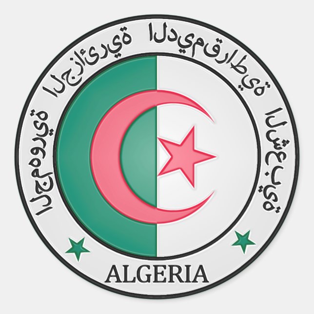 Algerien-RundEmblem Runder Aufkleber (Vorderseite)