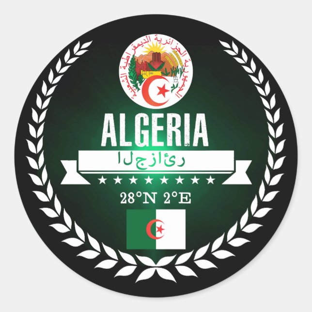 Algerien Runder Aufkleber (Vorderseite)