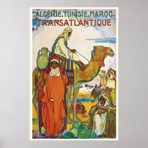 Algerien Tunesien Marokko Vintage-Reiseposter Poster