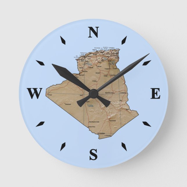 Algerien-Uhr Runde Wanduhr (Vorderseite)