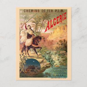 Algerien Vintage Eisenbahnplakat 1891 Postkarte