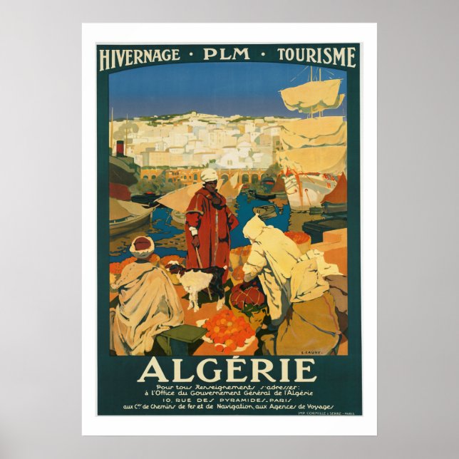 Algerien Vintage Travel Poster (Vorne)