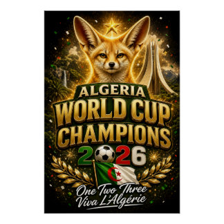 Algerien WM 2026 Champions Fußballposter Poster
