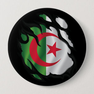 Algerien zerrissene Flagge Button