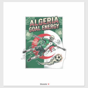 Algerien Ziel Energie Skelett Stürmer Nationen Fet Aufkleber