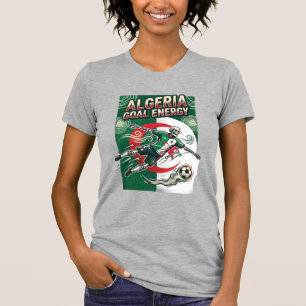 Algerien Ziel Energie Skelett Stürmer Nationen Fet T-Shirt