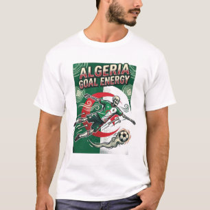 Algerien Ziel Energie Skelett Stürmer Nationen Fet T-Shirt