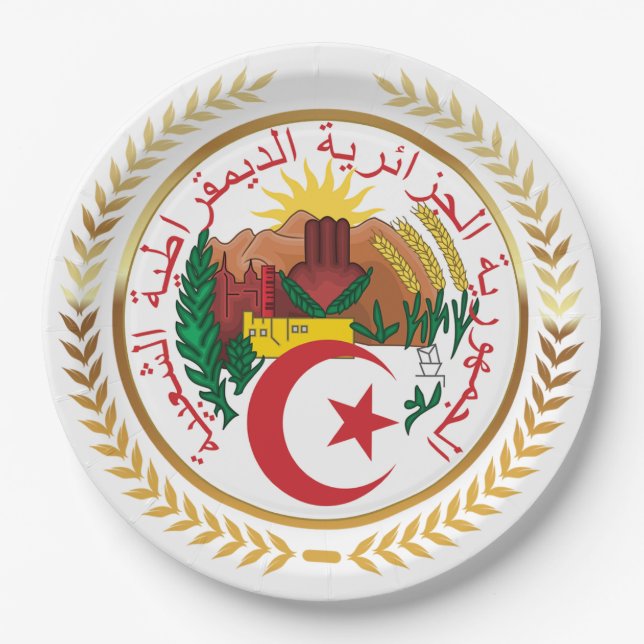 Algerienwappen Pappteller (Vorderseite)