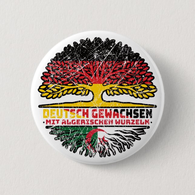 Algerisch Deutsch Deutschland Baum Wurzel Button (Vorderseite)