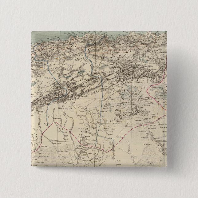 Algerische Atlaskarte Button (Vorderseite)