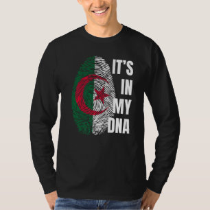 Algerische Flagge DNA Fingerprint Schwarze Geschic T-Shirt