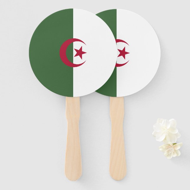Algerische Flagge Fächer (Vorne und Hinten)