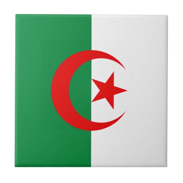algerische Flagge Fliese (Vorderseite)