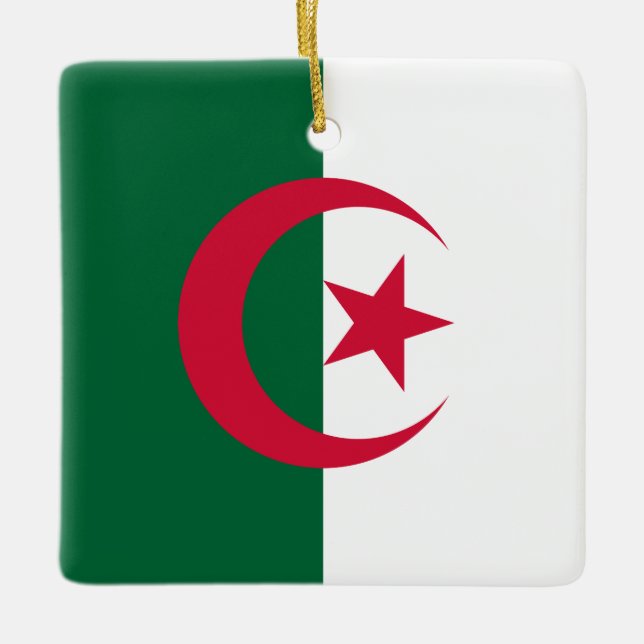 algerische Flagge Keramikornament (Vorderseite)