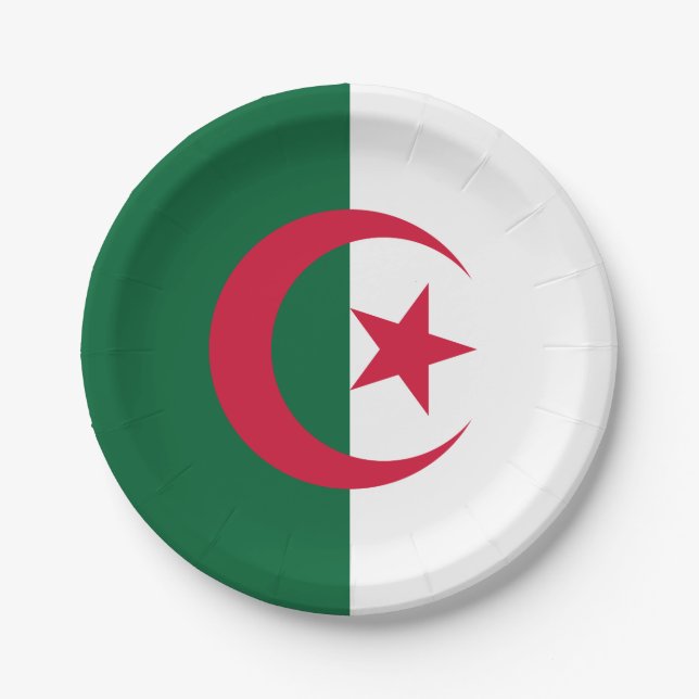 Algerische Flagge Pappteller (Vorderseite)