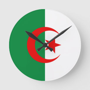 Algerische Flagge Runde Wanduhr