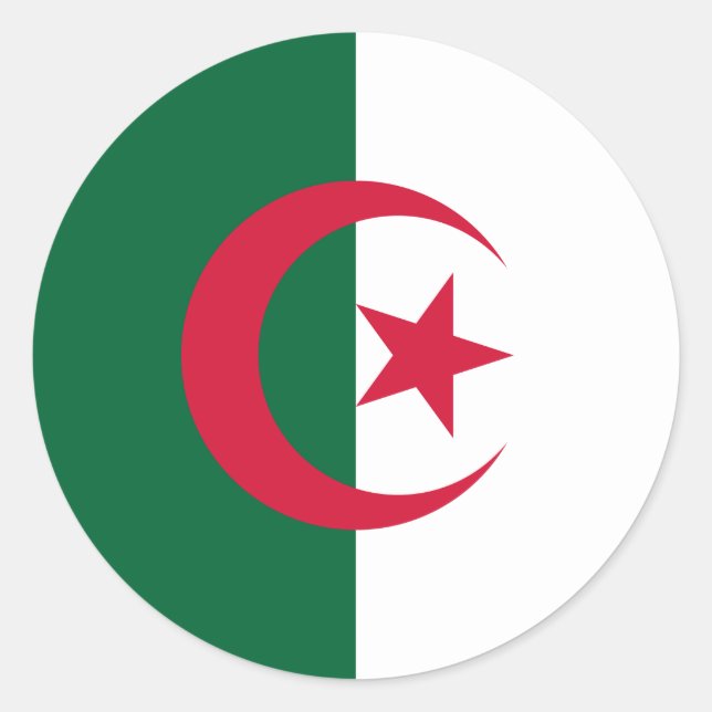 algerische Flagge Runder Aufkleber (Vorderseite)