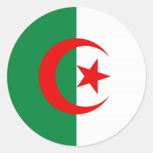 algerische Flagge Runder Aufkleber
