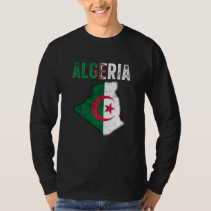 Algerischer Algerien Länderkarte Flagge T-Shirt
