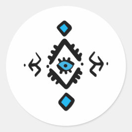 Algerischer Amazigh Geistlicher Schutz böses Auge Runder Aufkleber