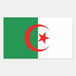 Algerischer Flaggenaufkleber Rechteckiger Aufkleber