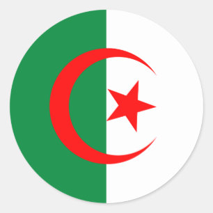 Algerischer Flaggenaufkleber Runder Aufkleber