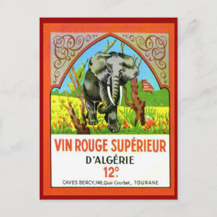 Algerischer Wein Jahrgang, Vin Rouge Superieur Postkarte