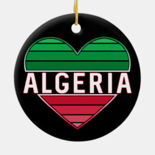 Algerisches Herz, I Liebe Algerien Keramik Ornament