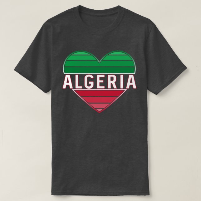 Algerisches Herz, I Liebe Algerien T-Shirt (Design vorne)