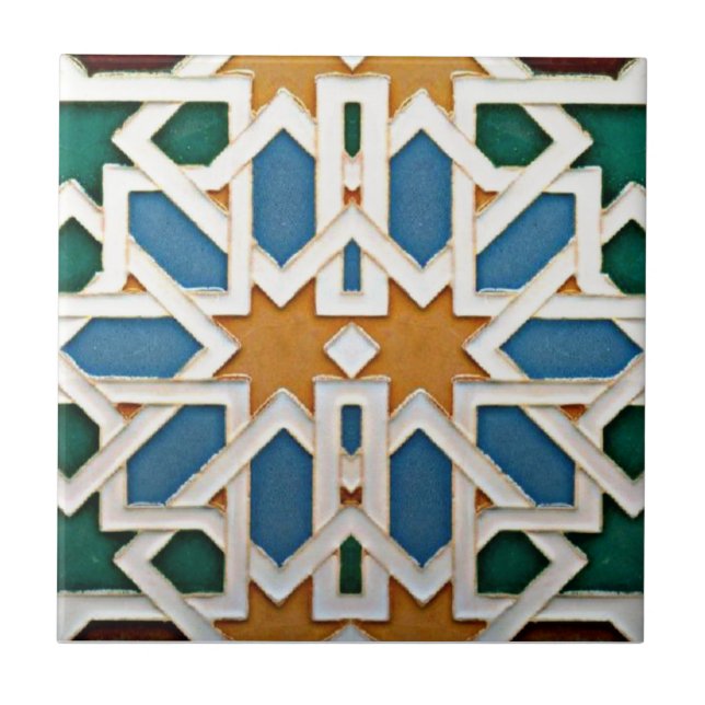 Algerisches Zellige Modell 4 Keramik Tile Fliese (Vorderseite)