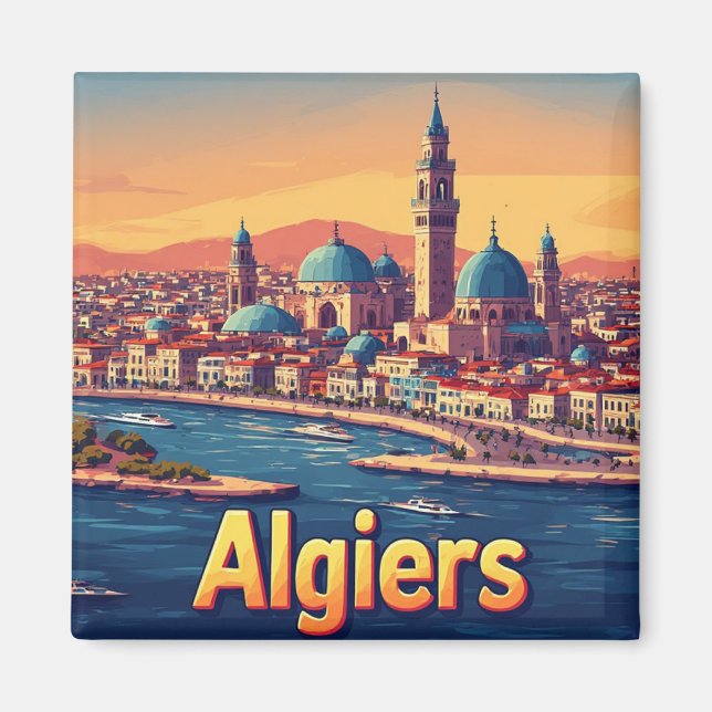 🧲 Algier Algerien Reiseandenken 🌍 Magnet (Vorne)