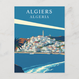 Algier, Algerien, Retro Art Postkarte