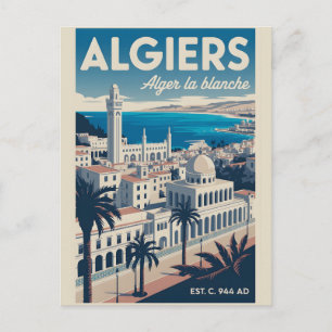Algier Algerien Retro-Reiseposter-Kunst Postkarte
