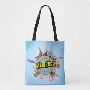 Algier Stadt Algerien winziger kleiner Planet Wahr Tasche