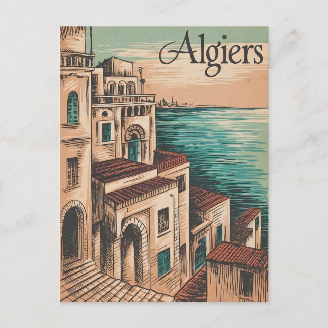 Algier Vintage Postkarte (Vorderseite)