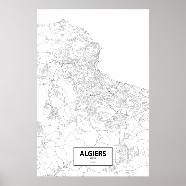 Algiers, Algeria (black on white) Poster (Vorne)
