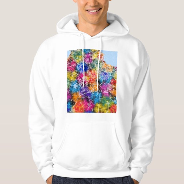 Algiers Algeria City Map Hoodie (Vorderseite)