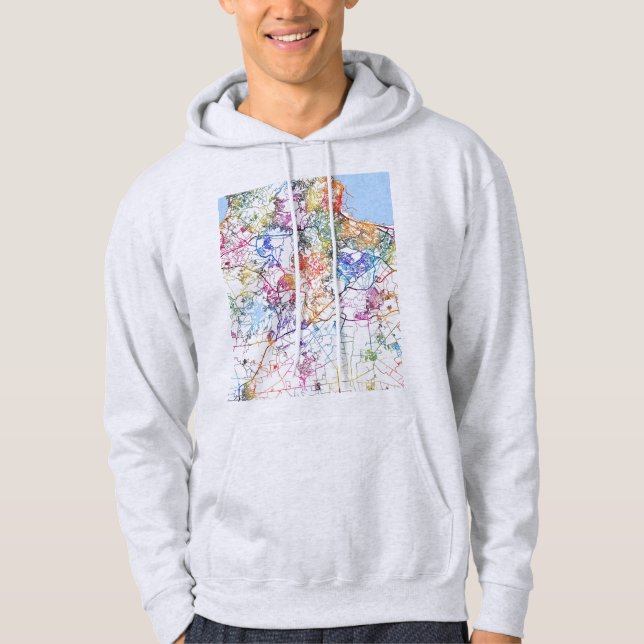 Algiers Algeria City Map Hoodie (Vorderseite)