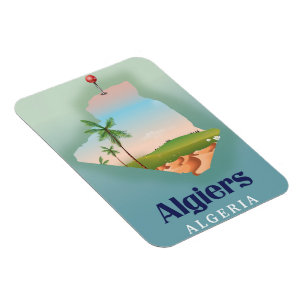 Algiers algerisches Fahrplakat Magnet