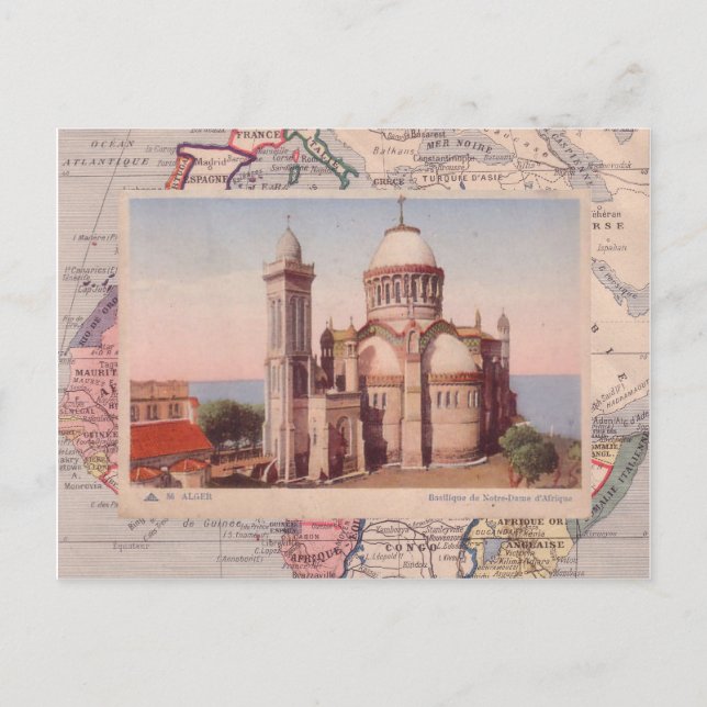 Algiers, Church of Notre Dame d'Afrique Postkarte (Vorderseite)