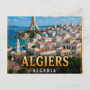 Algiers Mittelmeerküste und Charme der Weißen Stad Postkarte