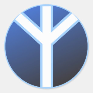 Algiz Rune Runder Aufkleber