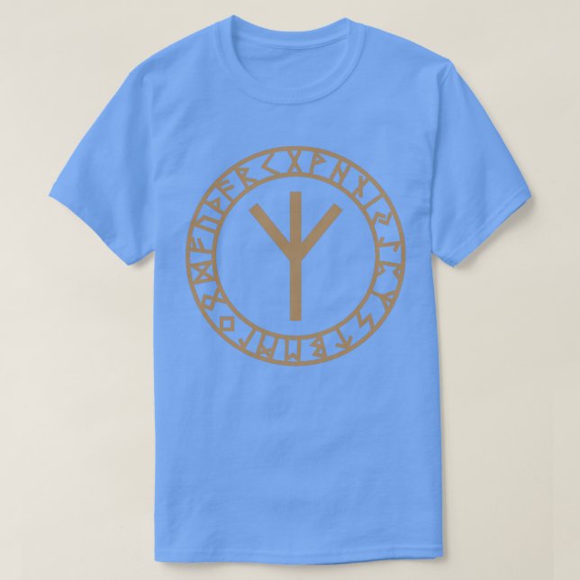 Algiz Rune-Verbindung mit Asgard-Schutz T-Shirt (Design vorne)