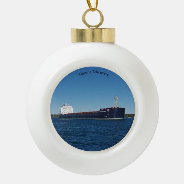 Algoma Discovery Ball oder Schneeflocke Keramik Kugel-Ornament (Vorderseite)