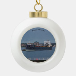 Algoma Enterprise Ball oder Snowflake-Ornament Keramik Kugel-Ornament