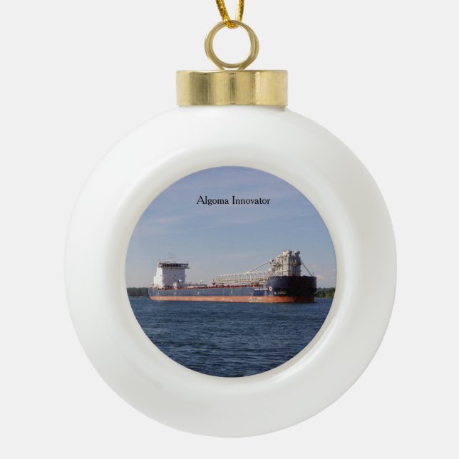 Algoma Innovator Ball oder Schneeflocke Keramik Kugel-Ornament (Vorderseite)